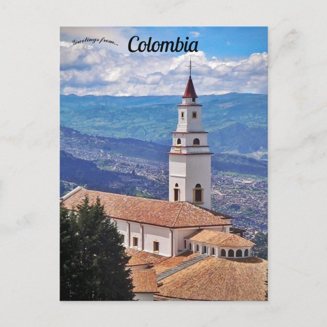 Monserrate Church i Bogota Colombia Postcard Vykort (Framsida)