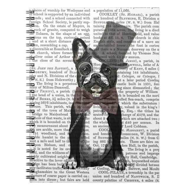 Monsieur Bulldog 2 Anteckningsbok Med Spiral (Framsidan)