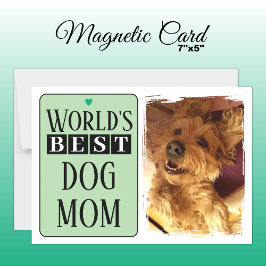 Mönskort för bästa hund-mamma eller pappa-grönt magnetisk inbjudningskort