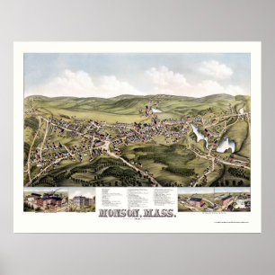 Monson panorama- karta för MORSOR - 1879 Poster