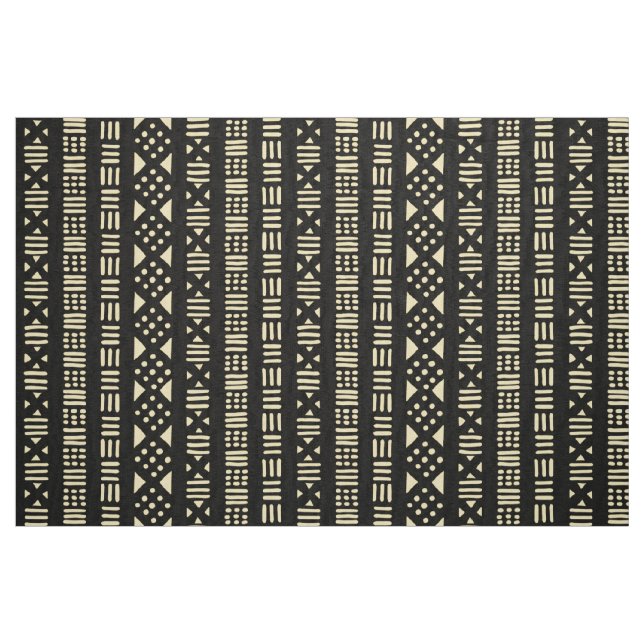 Mönster 01 för leratrasastil - kräm med svart tyg (Fat Quarter)