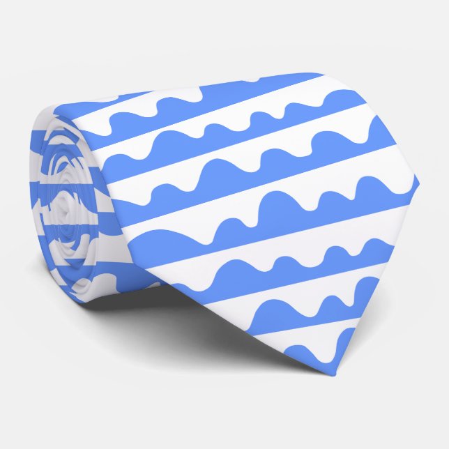 Mönster 020815 - Baby blue och vit Slips (Rullad)