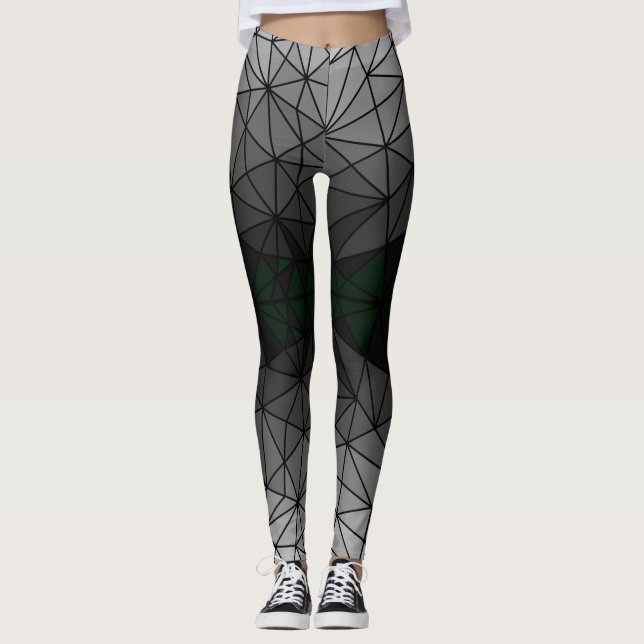 Mönster 03.Grått.Svart linje BG Leggings (Framsida)