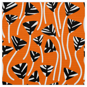 Mönster 210121 - Svarta, vita och Orange Tyg