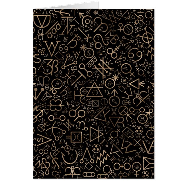 Mönster #2 för symboler för alkemisymboler hälsningskort (Framsidan)