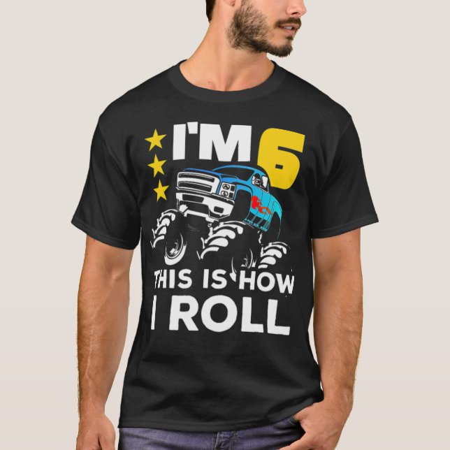 Monster 6e Birthday Gift Big roligt yoga gay-platt T Shirt (Framsida)