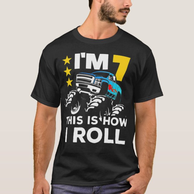 Monster 7:e Birthday Gift Big Llustigt fantastisk T Shirt (Framsida)