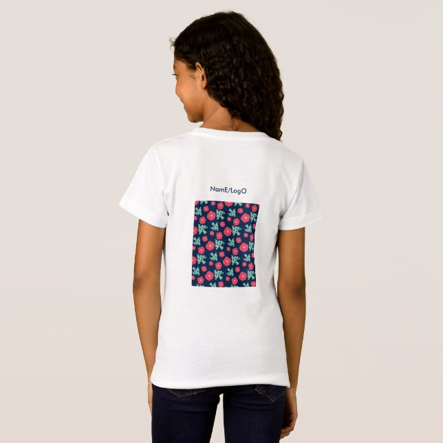 mönster_7_kamelia och fågel_1 t-shirt (Hel baksida)