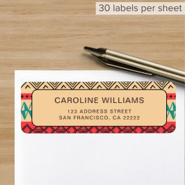 Mönster Abstrakt Boho Vintage Returadress  Etikett