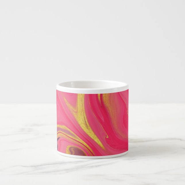 mönster abstrakt rosa espressomugg (Framsidan)