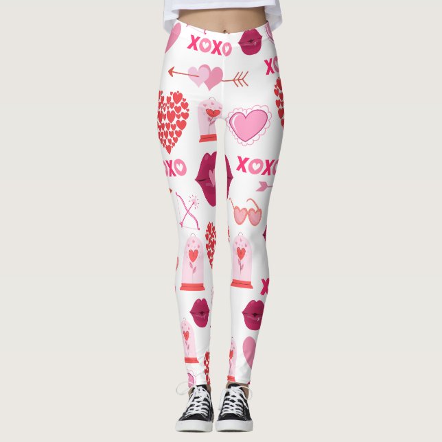 Mönster Alla hjärtans dag 2024 Leggings (Framsida)