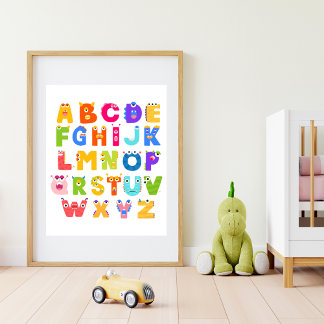 Monster Alphabet ABC Poster