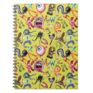 Monster alphabet barn mönster anteckningsbok