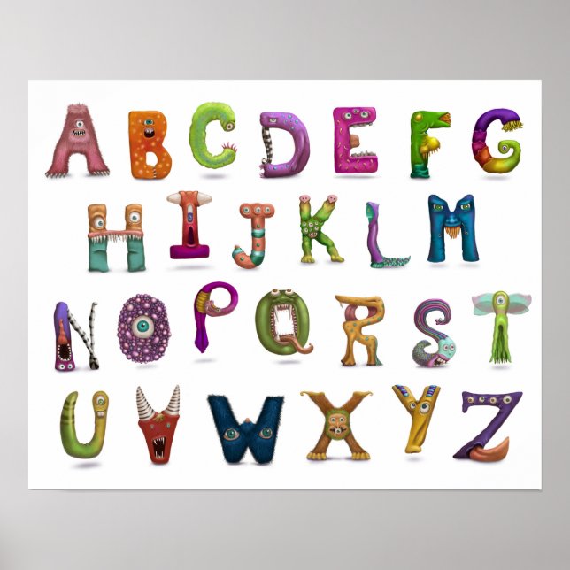 Monster Alphabet Poster (Framsidan)