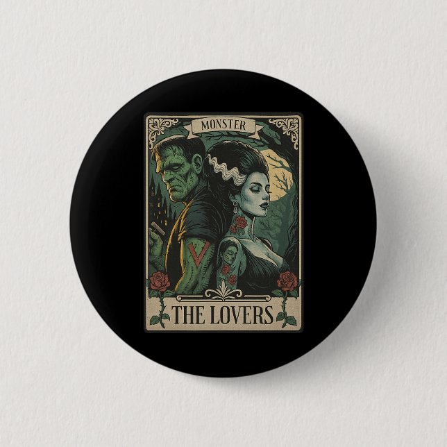 Monster Älskare Tarot Card Gothic Frankenstein Hal Knapp (Framsida)