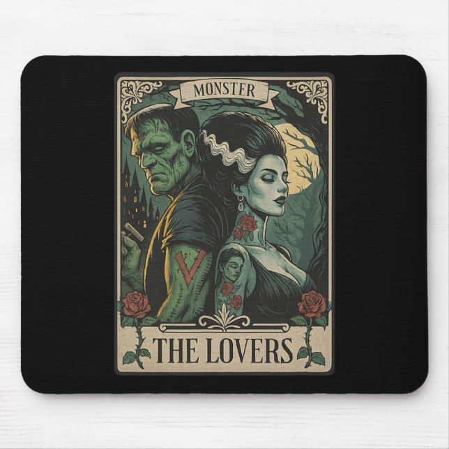 Monster Älskare Tarot Card Gothic Frankenstein Hal Musmatta (Framsidan)
