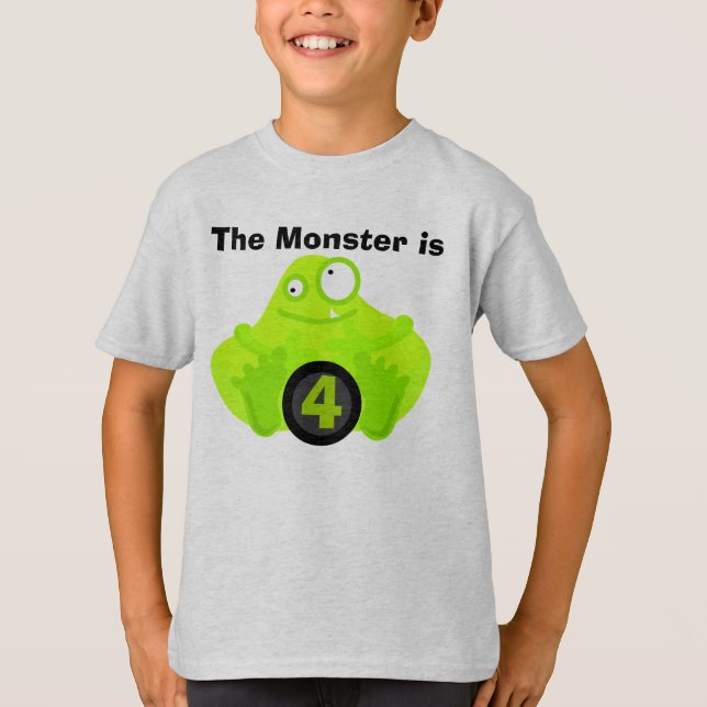 Monster Anpassade Birthday Tshirts (Framsida)