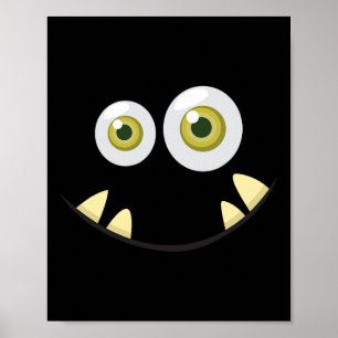 Monster Ansikte Halloween Costume Idea Scary Cute Poster