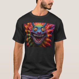 Monster ansikte i regnbåge i färg t shirt