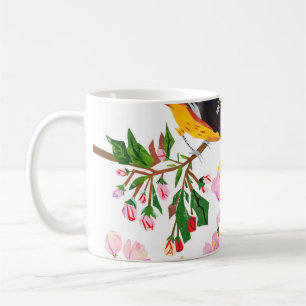 Mönster är med fåglar och blommor. Det är kreativt Kaffemugg