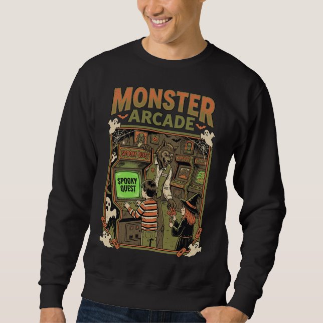 Monster Arcade Kusligt Uppdrag Lång Ärmad Tröja (Framsida)