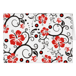 Mönster ART - hibiscus decor Hälsningskort