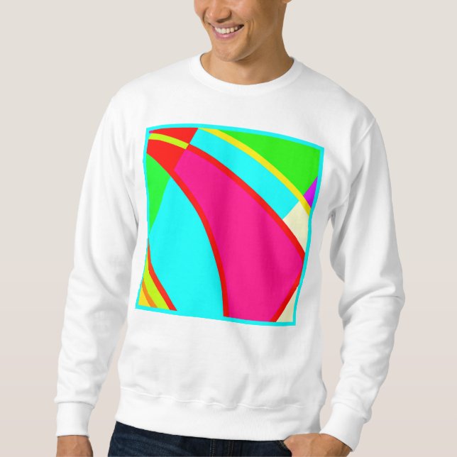 Mönster Art i färgad Abstrakt Lång Ärmad Tröja (Framsida)