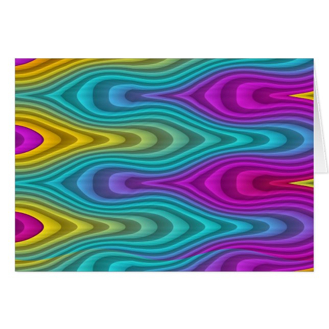Mönster-ART - rand 3D-färgad 19 Hälsningskort (Framsidan Horizontal)