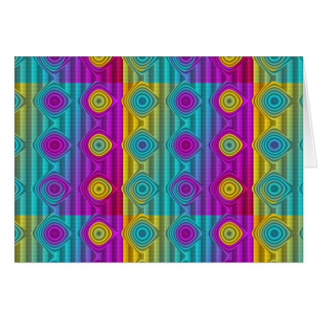 Mönster-ART - rand 3D-färgad 20 Hälsningskort (Framsidan Horizontal)