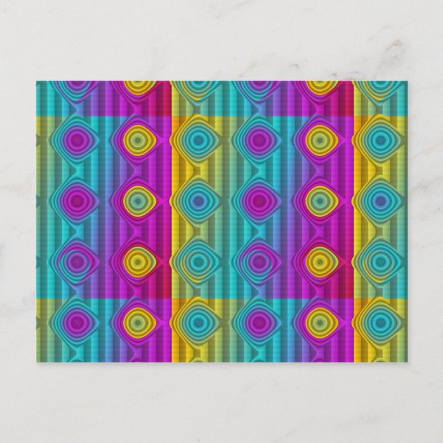 Mönster-ART - rand 3D-färgad 20 Vykort (Framsida)