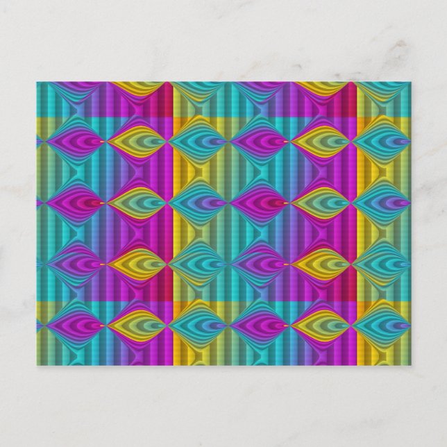 Mönster-ART - rand 3D-färgad 21 Vykort (Framsida)