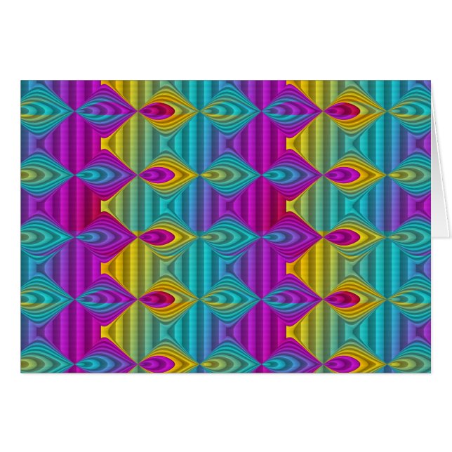 Mönster-ART - rand 3D-färgad 22 Hälsningskort (Framsidan Horizontal)