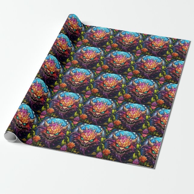 Monster Art Wrapping Papper Presentpapper (Utrullad)