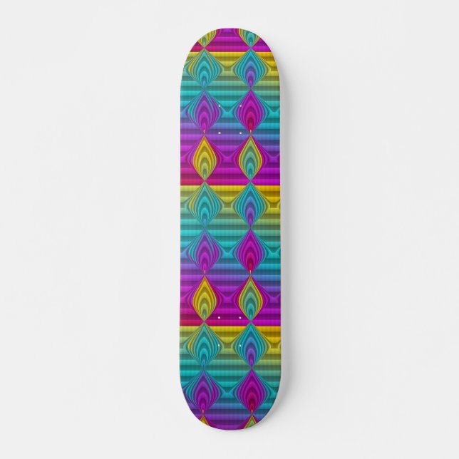 Mönster ARTs - ränder 3D färgade 21 Skateboard Bräda 20,5 Cm (Framsida)