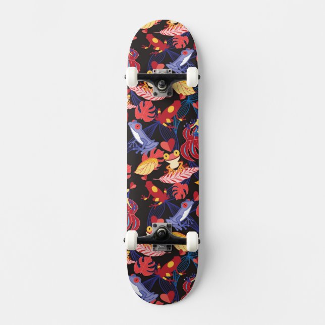 Mönster av älskaregrodorna old school skateboard bräda 21,6 cm (Framsida)
