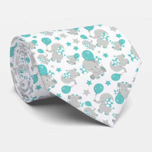 Mönster av elefanter, cute Elephants - Blue Grått Slips