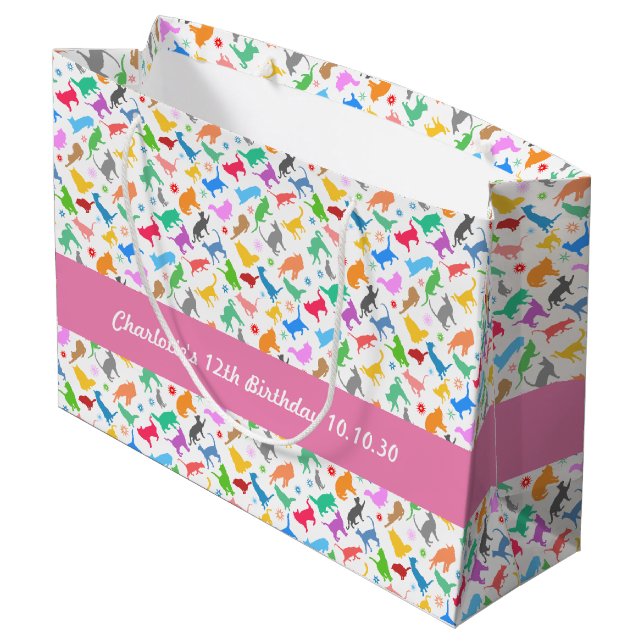 Mönster av färgade katthylletter (Baksidan Vinklad)