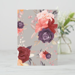 Mönster av färgglada blommor inklusive rosor rådkort