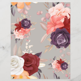 Mönster av färgglada blommor inklusive rosor reklamblad