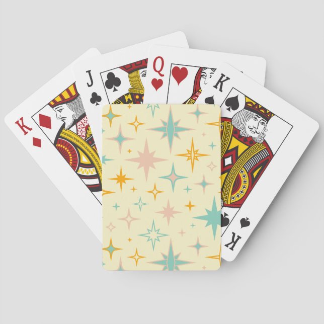 Mönster av färgglada retro-stjärnor casinokort (Baksidan)