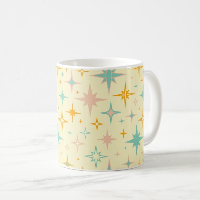 Mönster av färgglada retro-stjärnor kaffemugg (Framsida höger)