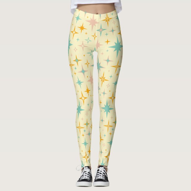 Mönster av färgglada retro-stjärnor leggings (Framsida)