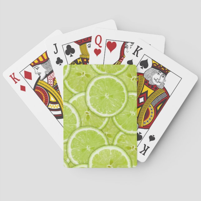 Mönster av gröna limefruktskivor casinokort (Baksidan)