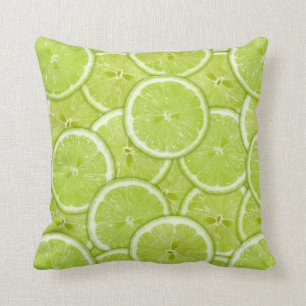 Mönster av gröna limefruktskivor kudde