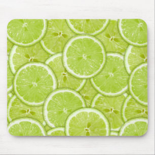 Mönster av gröna limefruktskivor musmatta