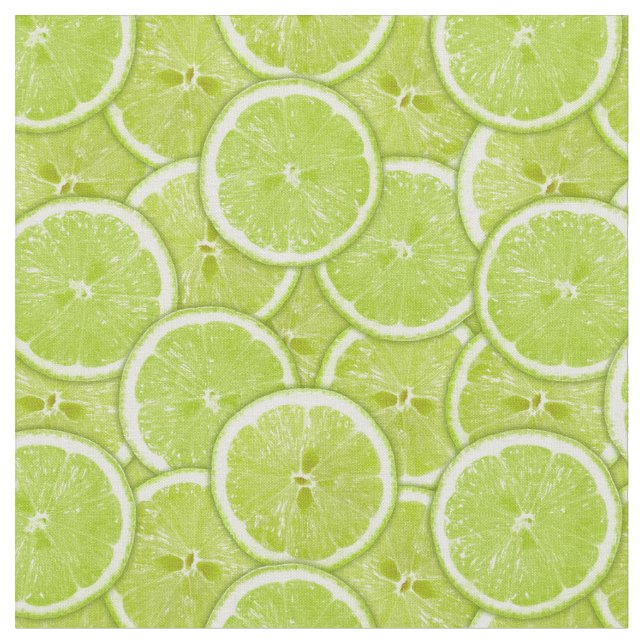 Mönster av gröna limefruktskivor tyg (Närbild)
