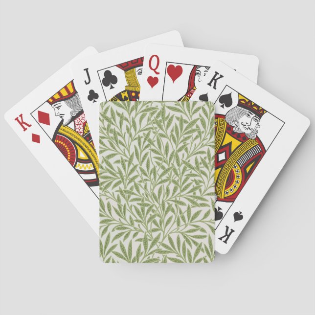 Mönster av gröna löviga grenar  casinokort (Baksidan)