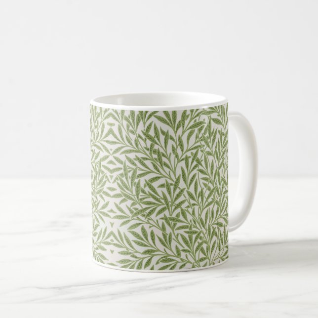 Mönster av gröna löviga grenar  kaffemugg (Framsida höger)