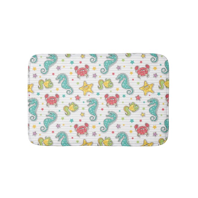 mönster av havsvarelser badrumsmatta (Framsidan)