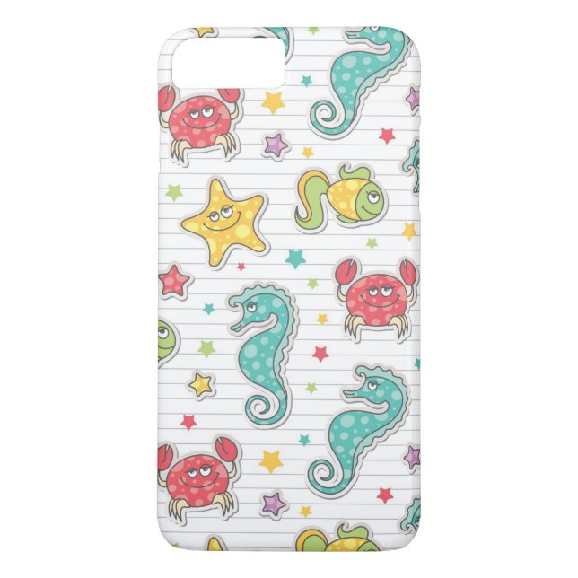 mönster av havsvarelser Case-Mate iPhone skal (Baksida)